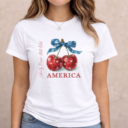 4th of July Patriotic Cherry トライブレンドＴシャツ