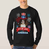 4th Of July Patriotic Day English Springer Spaniel Tシャツ (正面)