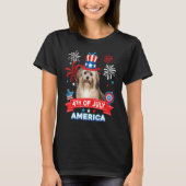 4th Of July Patriotic Day Havanese Dog Independenc Tシャツ (正面)