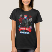 4th Of July Patriotic Day Newfoundland Dog Indepen Tシャツ (正面)