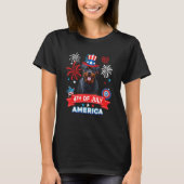 4th Of July Patriotic Day Rottweiler Dog Independe Tシャツ (正面)