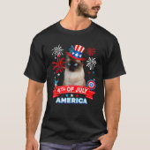 4th Of July Patriotic Day Siamese Cat Independence Tシャツ (正面)