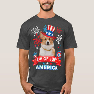 4th Of July Patriotic Day Welsh Corgi Dog Independ Tシャツ