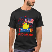 4th Of July Patriotic Firecracker Rubber Duck Fire Tシャツ (正面)
