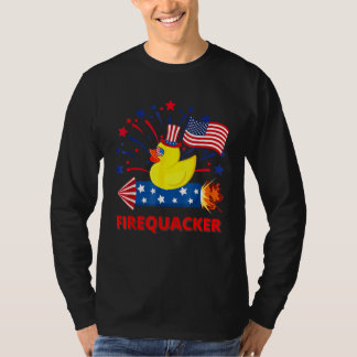 4th Of July Patriotic Firecracker Rubber Duck Fire Tシャツ