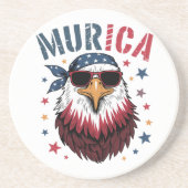4th of July Patriotic Funny Eagle USA コースター (正面)