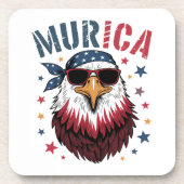 4th of July Patriotic Funny Eagle USA コースター (正面)