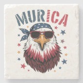 4th of July Patriotic Funny Eagle USA ストーンコースター (正面)