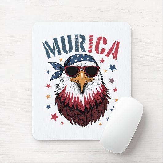 4th of July Patriotic Funny Eagle USA マウスパッド (マウス)
