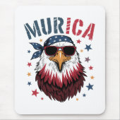 4th of July Patriotic Funny Eagle USA マウスパッド (正面)
