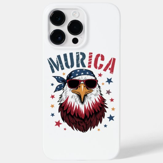 4th of July Patriotic Funny Eagle USA Case-Mate iPhoneケース (裏面)