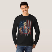 4th of July Patriotic Funny George Washington July Tシャツ (正面フル)