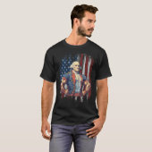 4th of July Patriotic Funny George Washington July Tシャツ (正面フル)