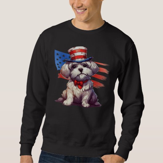4th Of July Patriotic Glen Of Imaal Terrier Dog スウェットシャツ (正面)