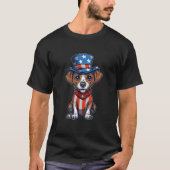 4th Of July Patriotic Jack Russell Dog Tシャツ (正面)