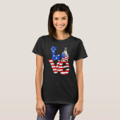 4th Of July Patriotic Love Boston Terrier American Tシャツ (正面フル)
