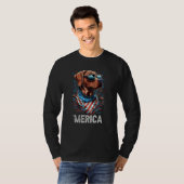 4th of July Patriotic Rhodesian Ridgeback Dog Meri Tシャツ (正面フル)