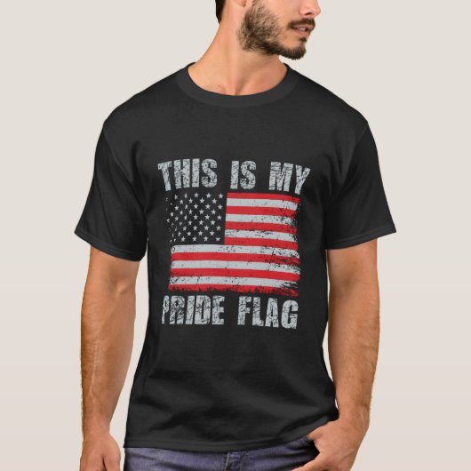 4Th Of July Patriotic This Is My Pride Flag Usa Am Tシャツ (正面)