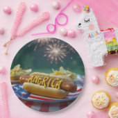4th of July Picnic With Fireworks ペーパープレート (パーティー)