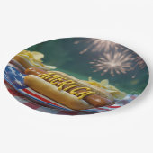 4th of July Picnic With Fireworks ペーパープレート (アングル)