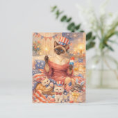 4th of July Pool Diva Cat Postcard シーズンポストカード (スタンド正面)