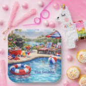 4th of July Pool Party in Florida ペーパープレート (パーティー)
