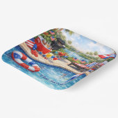 4th of July Pool Party in Florida ペーパープレート (傾斜あり)