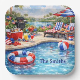 4th of July Pool Party in Florida ペーパープレート