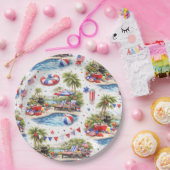 4th of July Pool Party in Florida ペーパープレート (パーティー)