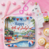 4th of July Pool Party in Florida ペーパープレート (パーティー)