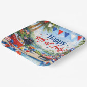 4th of July Pool Party in Florida ペーパープレート (傾斜あり)
