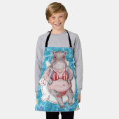 4th of July Pool Party with Hippo  エプロン (着用した状態)