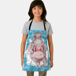 4th of July Pool Party with Hippo  エプロン