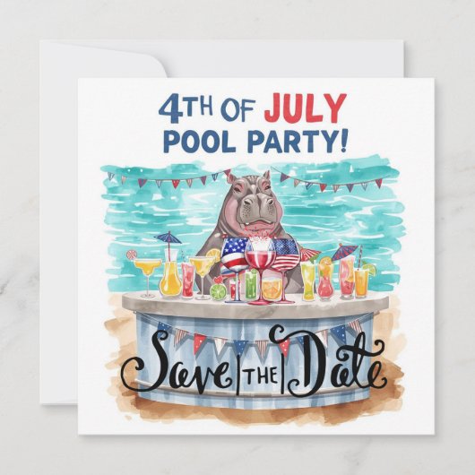 4th of July Pool Party with Hippo  セーブザデート (正面)
