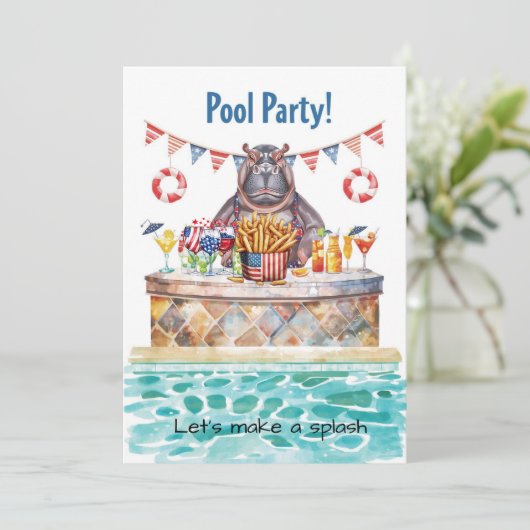 4th of July Pool Party with Hippo 招待状 (スタンド正面)