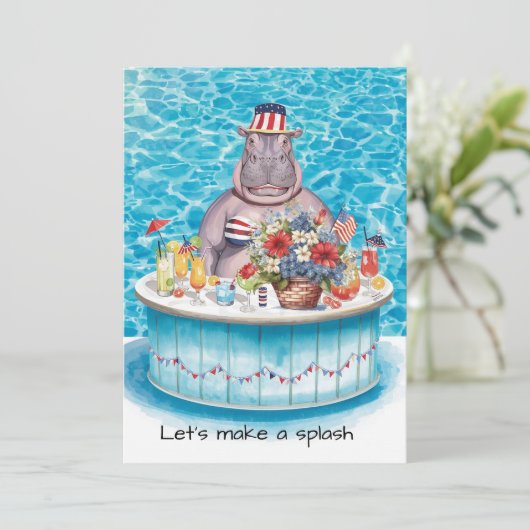 4th of July Pool Party with Hippo  招待状 (スタンド正面)