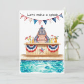 4th of July Pool Party with Hippo  招待状 (スタンド正面)