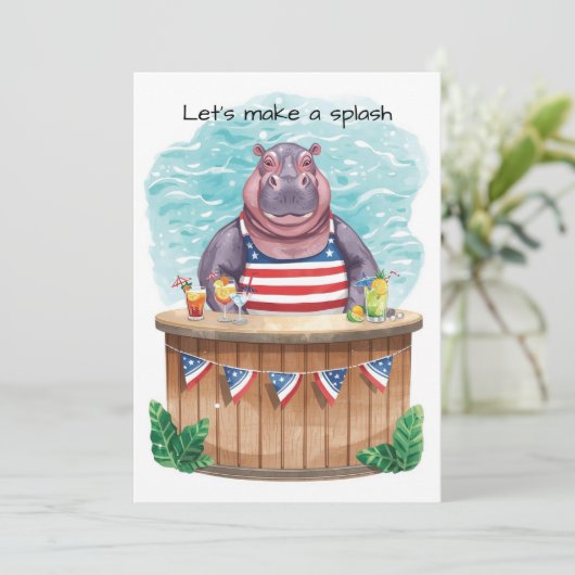 4th of July Pool Party with Hippo 招待状 (スタンド正面)