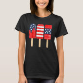4th of July Popsicle Red White Blue American Flag  Tシャツ (正面)
