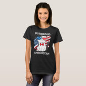 4th Of July Proud Patriotic Cat Usa Flag Tシャツ (正面フル)