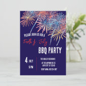 4th of July Red White Blue Fireworks Party  招待状 (スタンド正面)
