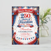 4th of July Red White Blue Fireworks Party  招待状 (スタンド正面)