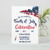4th of July Red White Blue Fireworks Party  招待状 (スタンド正面)