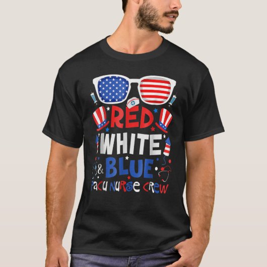 4th Of July Red White Blue PACU Nurse Crew Patriot Tシャツ (正面)