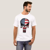 4th Of July Shirt For Women Men American Flag Skul Tシャツ (正面フル)