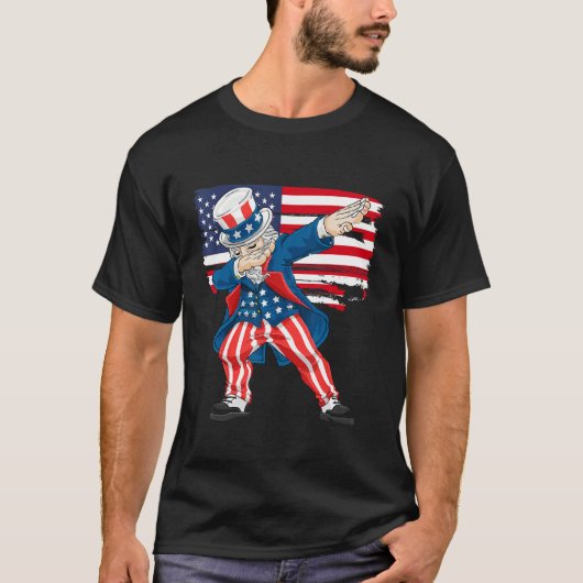 4th Of July Shirts For Kids Funny Dabbing Uncle Sa Tシャツ (正面)