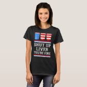 4th of July  SHUT UP LIVER YOURE FINE Beer Cups Me Tシャツ (正面フル)
