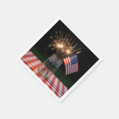 4th of July Sparklers With American Flag スタンダードカクテルナプキン (角)
