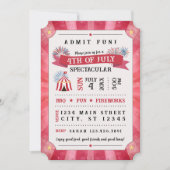 4th Of July Spectacular Ticket Invitation (Red) 招待状 (正面)
