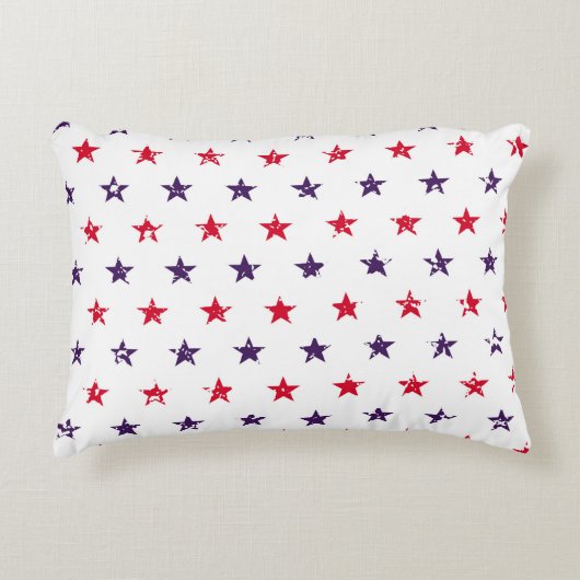 4th of July Stars Grunge Abstract Seamless Pattern アクセントクッション (正面)